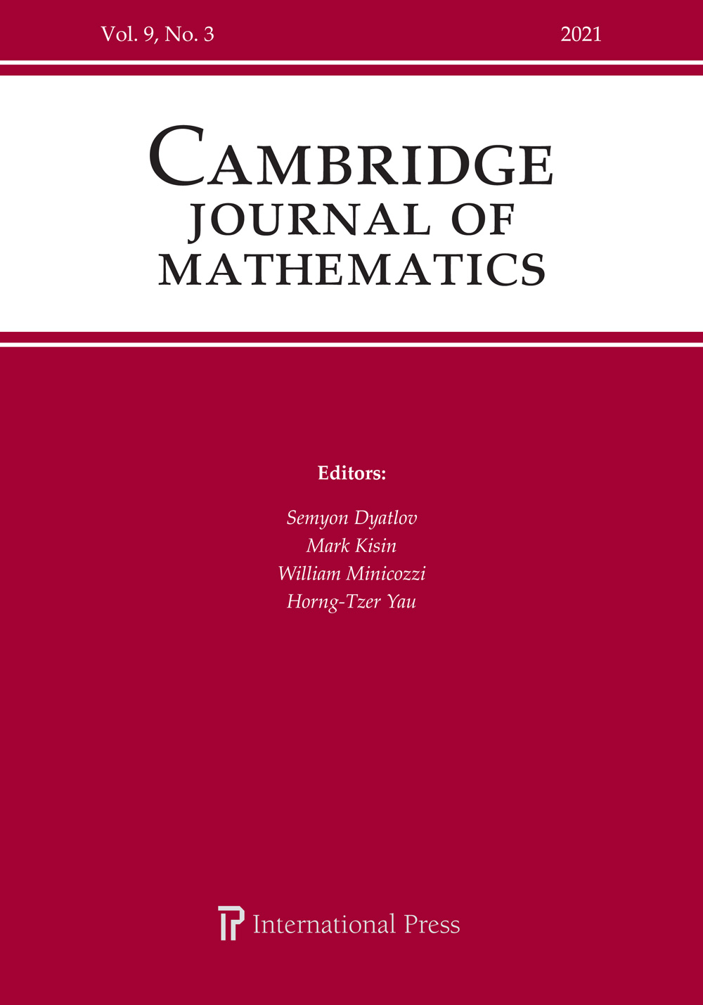 Cambridge Journal of Mathematics cover